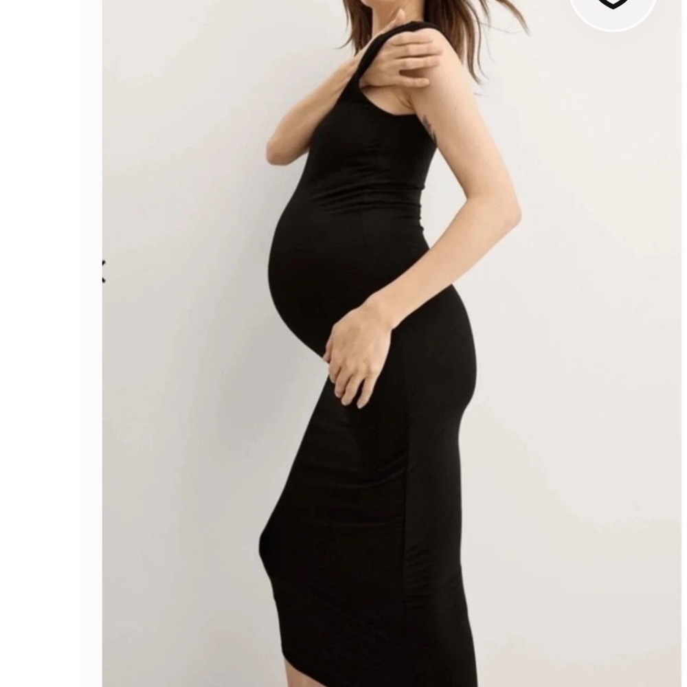 HATCH Joelle Knit Dress Black Ribbed V-Neck Spaghetti Strap Midi Size 3 NEWโ